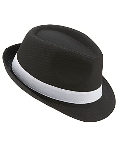 DEGUISE TOI Borsalino-Hut für Erwachsene in Schwarz mit weißen Streifen - Schwarz von DEGUISE TOI