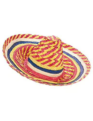 DEGUISE TOI VEGAOO - Mexikaner Sombrero für Erwachsene - Sombrero - Einheitsgröße - Bunt - Accessoires - 100% Stroh - Carnaval von DEGUISE TOI