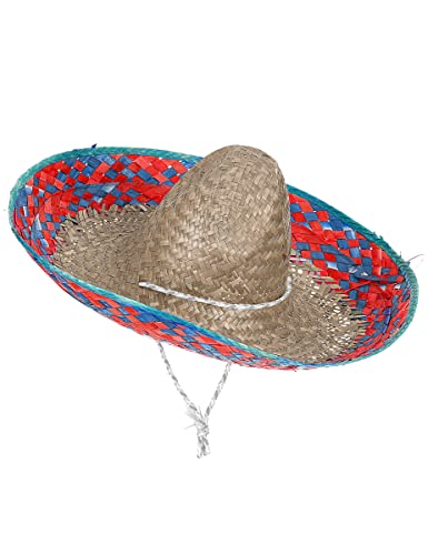 DEGUISE TOI Mexikanischer Sombrero für Erwachsene mit Krempe in Rot und Blau - Bunt von DEGUISE TOI