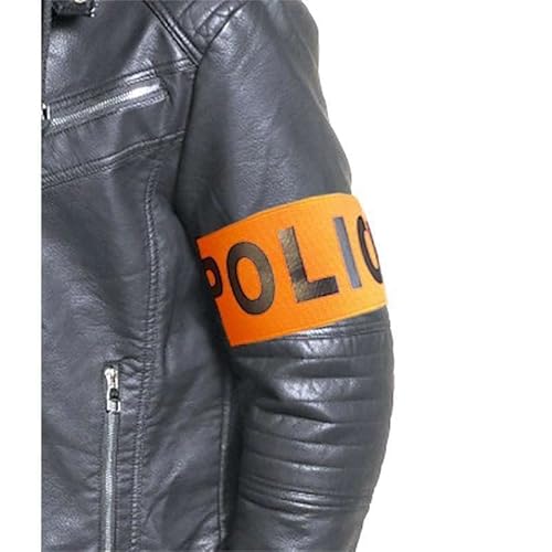 Vegaoo Odnungshüter Polizei-Armbinde Accessoire für Erwachsene schwarz-orange - Orange von Vegaoo