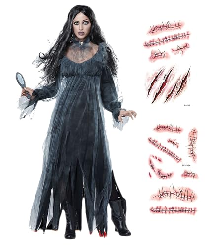 Damen Halloween Friedhofsbraut Kostüm, Schwarz Hexenkostüm Geisterbraut Brautkleid Vampir Braut Kleid Karneval Cosplay Schwarz L Damen Halloween Friedhofsbraut Kostüm, Schwarz Hexenkostüm Geisterbraut Brautkleid Vampir Braut Kleid Karneval Cosplay Schwarz L von Velcoxplay