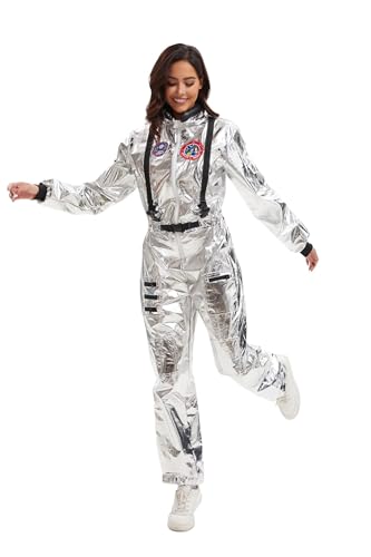 Velcoxplay Damen Astronaut Kostüm Weltraum Raumfahrer Astronauten-Anzug Spaceman Overall Outfit Silber S Velcoxplay Damen Astronaut Kostüm Weltraum Raumfahrer Astronauten-Anzug Spaceman Overall Outfit Silber S von Velcoxplay