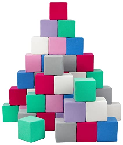 Velinda Pyramide-Set 45 Schaumstoffbausteine XXL-Softplay-Bausteine Krippensoftbaustein (Farbe: weiß, grün, blau, rot, rosa, grau, violett) von Velinda