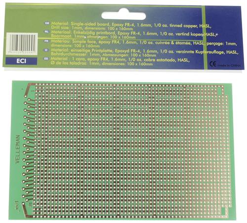 Velleman ECI Europlatine (L x B) 160mm x 100mm Inhalt 1St. von Velleman