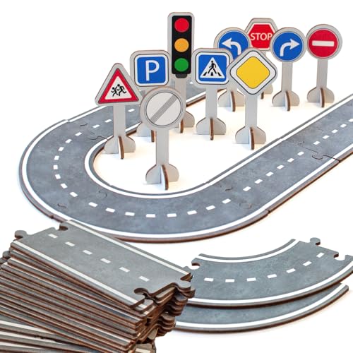 Vemkel Holz Puzzle Fahrbahn für Autos Additions, Spiele ab 3 Jahren, Holz Puzzle ab 3 Jahre, Jigsaw Puzzle, Lernspiele ab 3 Jahre, Vorschule Spiele — 41 St Vemkel Holz Puzzle Fahrbahn für Autos Additions, Spiele ab 3 Jahren, Holz Puzzle ab 3 Jahre, Jigsaw Puzzle, Lernspiele ab 3 Jahre, Vorschule Spiele — 41 St von Vemkel