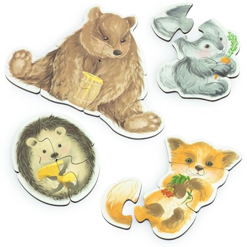 Vemkel Holz Puzzle Waldtiere, Spiele ab 3 Jahren, Jigsaw Puzzle, Lernspiele ab 3 Jahre, Vorschule Spiele — 4 Puzzles Vemkel Holz Puzzle Waldtiere, Spiele ab 3 Jahren, Jigsaw Puzzle, Lernspiele ab 3 Jahre, Vorschule Spiele — 4 Puzzles von Vemkel