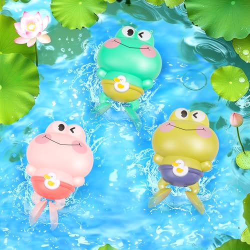 Venditer Baby Wasserspielzeug, Badespielzeug Baby, Badewannenspielzeug, Wasserspielzeug Kinder Badespielzeug Baby ab 1 Jahr, Uhrwerk Schwimmbad Spielzeug, Geschenke für Kinder Jungen Mädchen - Frosch von Venditer