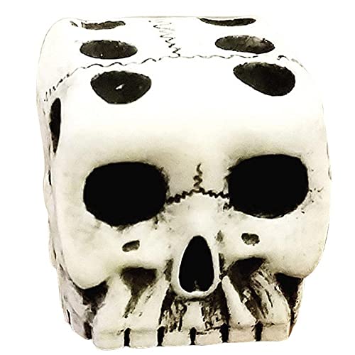 Vepoty Halloween Skull Dice 3D Skelett Gesicht Dekorative Gaming Würfel Harzschädel Würfel Scary Cube Würfel Für Club Pub Party Games von Vepoty