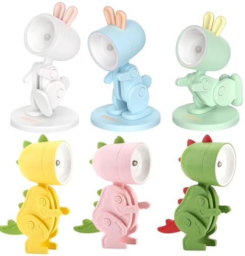 Vercico 6 Pcs Tier Nachtlicht Mitgebsel Kindergeburtstag Kleine Geschenke für Kinder, Mini Animals Lampen Kawaii Gastgeschenk Mitbringsel Mädchen Jungen Zufällige Farbe von Vercico