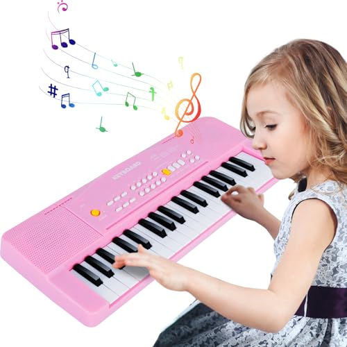 37 Tasten Klavier mit Mikrofon, Multifunktions Keyboard Kinder, Einführendes Musiktraining, Elektronische Keyboard für Kinder ab 3 4 5 6 7 8 Jahren, Geschenke für Jungen Mädchen Anfänger von Verdantree