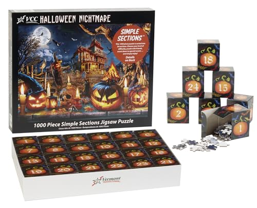 Count Down to Halloween Puzzle - Halloween Nightmare Simple Sections™ Puzzle - 1000 Teile - 24 Abschnitte zum Vervollständigen - Halloween Adventskalender 2024 von Vermont Christmas Company