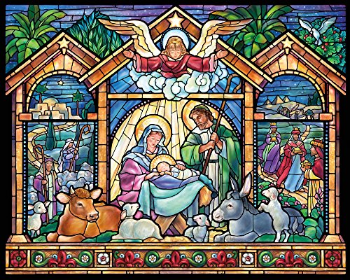 Glasmalerei Krippe Jigsaw Puzzle 1000 Teile von Vermont Christmas Company