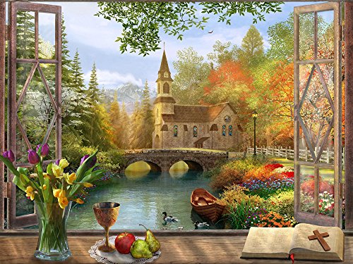 Herbstkirche Jigsaw Puzzle 550 Teile von Vermont Christmas Company