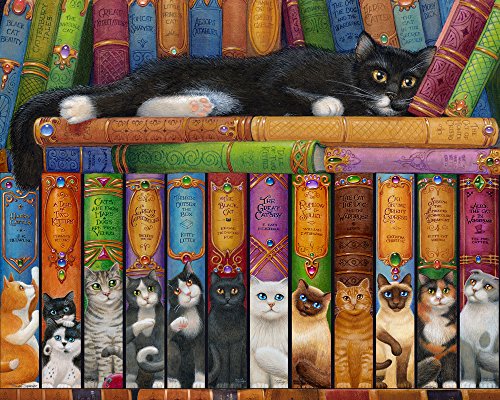 Vermont Christmas Company Katze Auf Einem Bücherregal Jigsaw Puzzle 1000 Teile von Vermont Christmas Company