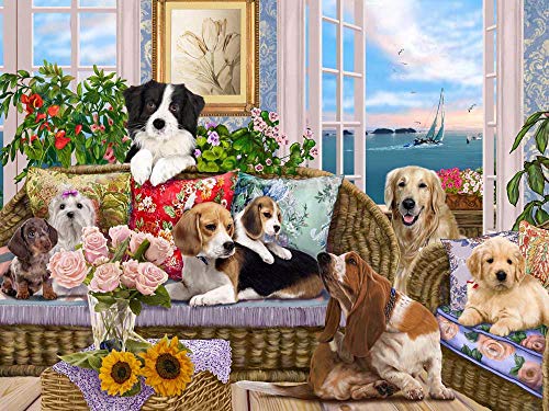 Puzzle Hunde auf dem Sofa, 550 Teile Puzzle Hunde auf dem Sofa, 550 Teile von Vermont Christmas Company
