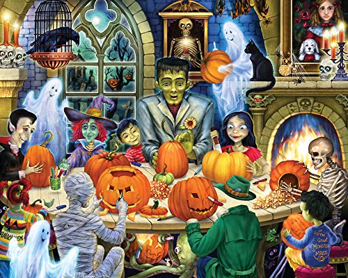 Spukhaus-Party-Puzzle 1000 Teile – Halloween-Puzzle von Vermont Christmas Company – große Teile – vollständig ineinandergreifend und zufällig geformt von Vermont Christmas Company