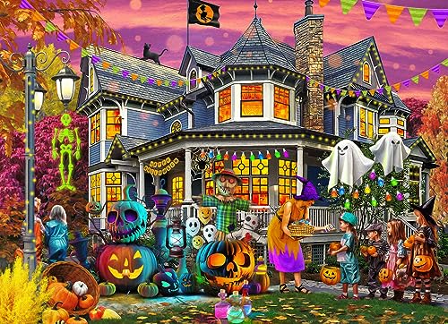 Vermont Christmas Company All Hallows' Eve Puzzle 1000 Teile – Halloween-Puzzle für Erwachsene & Familien – zufällig geformte Teile – 26 5/8" x 19 1/4" von Vermont Christmas Company