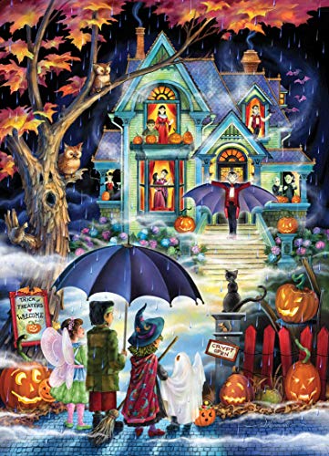 Vermont Christmas Company Fright Night Jigsaw Puzzle - 1000 Teile Halloween Puzzles für Erwachsene mit zufällig geformten Teilen - Vollständig ineinandergreifende Halloween Puzzles 1000 Teile von Vermont Christmas Company