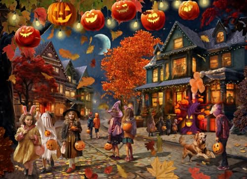 Vermont Christmas Company Halloween-Nacht-Puzzle, 1000 Teile, vollständig ineinandergreifende und zufällig geformte Teile von Vermont Christmas Company