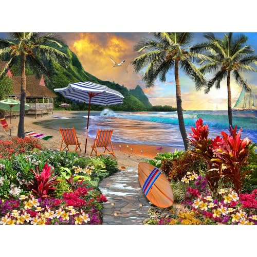 Vermont Christmas Company Hawaiian Life Puzzle 550 Teile Strand Puzzle Erwachsene mit vollständig ineinandergreifenden und zufällig geformten Teilen von Vermont Christmas Company