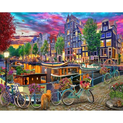 Vermont Christmas Company Puzzle 'Amsterdam Kanal', 1000 Teile, großes Format, vollständig ineinandergreifende und zufällig geformte Teile Vermont Christmas Company Puzzle 'Amsterdam Kanal', 1000 Teile, großes Format, vollständig ineinandergreifende und zufällig geformte Teile von Vermont Christmas Company