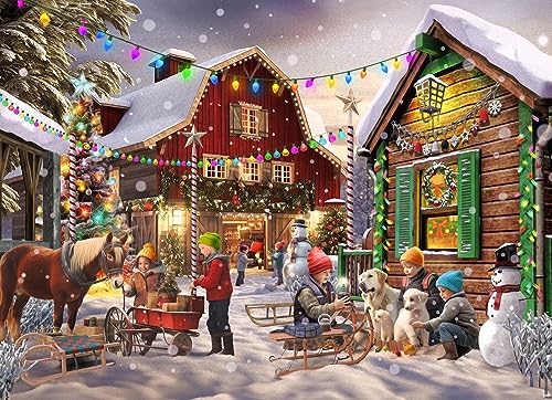 Vermont Christmas Company Puzzle Christmas Corner, 1000 Teile – Urlaubspuzzles für Erwachsene & Familien – zufällig geformte Teile von Vermont Christmas Company