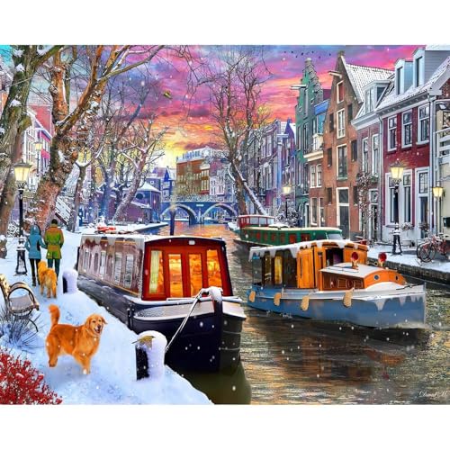 Vermont Christmas Company Puzzle Winter Canal, 1000 Teile, große Teile, vollständig ineinandergreifende und zufällig geformte Teile Vermont Christmas Company Puzzle Winter Canal, 1000 Teile, große Teile, vollständig ineinandergreifende und zufällig geformte Teile von Vermont Christmas Company