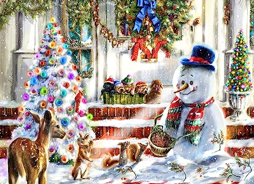 Vermont Christmas Company Schneemann & Freunde Puzzle 1000 Teile - Weihnachtspuzzle für Erwachsene und Familien von Vermont Christmas Company