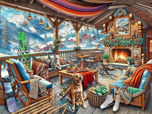 Vermont Christmas Company Skikabinen-Puzzle, 550 Teile, große Teile, vollständig ineinandergreifende und zufällig geformte Teile, 61 x 45,7 cm Vermont Christmas Company Skikabinen-Puzzle, 550 Teile, große Teile, vollständig ineinandergreifende und zufällig geformte Teile, 61 x 45,7 cm von Vermont Christmas Company