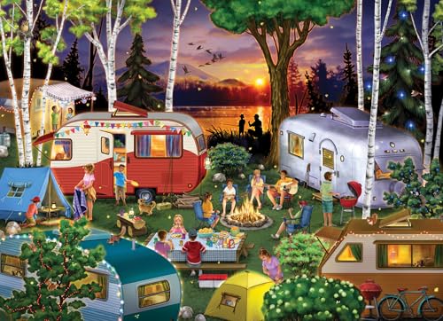 Vermont Christmas Company Vintage-Camper-Puzzle, 1000 Teile, Camping-Puzzles für Erwachsene und Familien, vollständig ineinandergreifende und zufällig geformte Teile, 66 x 48 cm Vermont Christmas Company Vintage-Camper-Puzzle, 1000 Teile, Camping-Puzzles für Erwachsene und Familien, vollständig ineinandergreifende und zufällig geformte Teile, 66 x 48 cm von Vermont Christmas Company
