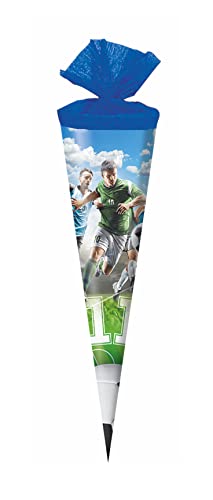 Schultüte / Zuckertüte / Länge: 35cm / rund / "Fußball" von Verpackungsmittel