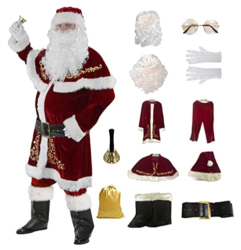 VersusModa Weihnachtsmann Kostüm Größe M-6XL 12 Stück Kostüm Cosplay Santa Claus Christmas Suit SANTC09 (3XL) von VersusModa