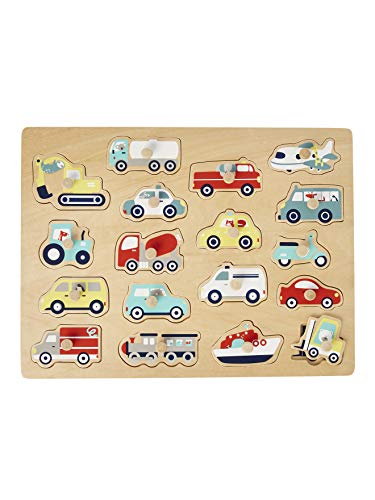 Vertbaudet Baby Auto-Steckpuzzle, Holz FSC Mehrfarbig ONE Size von Vertbaudet