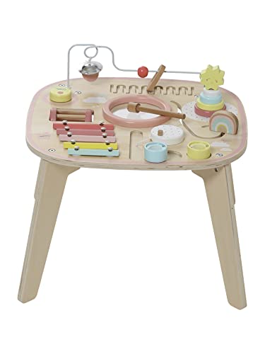 Vertbaudet Baby Spieltisch mit Musikinstrumenten, Holz FSC® rosa ONE Size von Vertbaudet