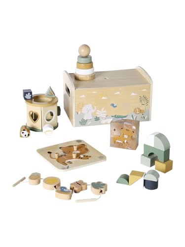 Vertbaudet Baby Spielzeug-Set mit Tiermotiven, Holz FSC® grün von Vertbaudet