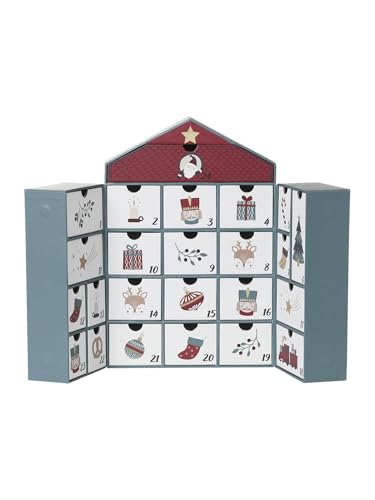 Vertbaudet Kinder Haus-Adventskalender aus Pappe grün Bedruckt von Vertbaudet