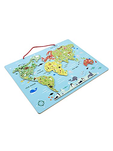 Vertbaudet Kinder Magnet-Puzzle,Welt aus Holz FSC® Mehrfarbig ONE Size von Vertbaudet
