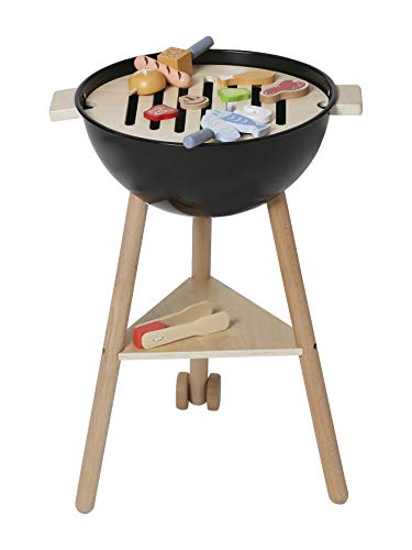 Vertbaudet Kinder Spielgrill, Holz Natur/schwarz ONE Size von Vertbaudet