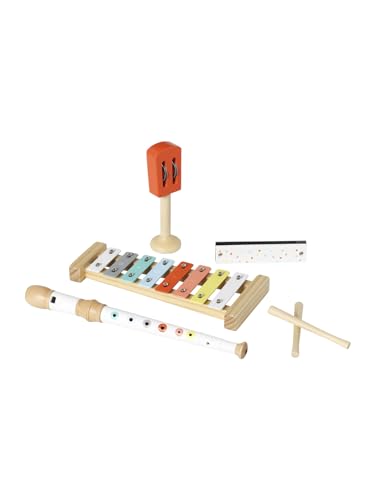 VERTBAUDET 4-teiliges Set Kinder Musikinstrumente, Holz FSC®rot von Vertbaudet