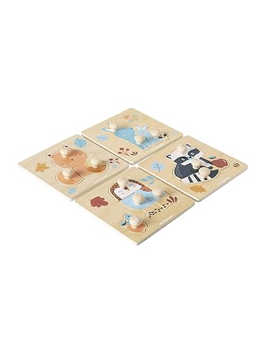 VERTBAUDET4er-Set Baby Puzzles WALDFREUNDE aus Holz FSC®Natur von Vertbaudet