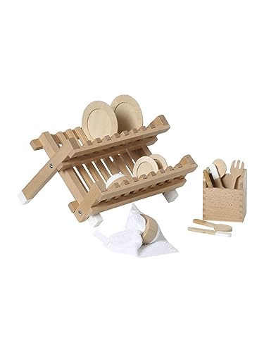 Vertbaudet VERTBAUDETKinder Küchen-Spielset mit Abtropfgestell Holz FSC®Natur von Vertbaudet