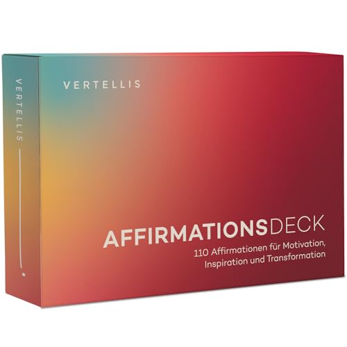 Vertellis Affirmationskarten – Kartenspiel 110 Affirmationen für Motivation, Inspiration und Transformation, Ideal zum Spielen mit Freunden und Familie von Vertellis