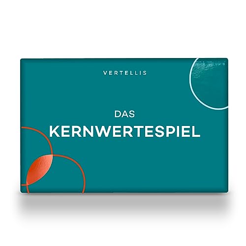 Vertellis Kernwerte Kartenspiel - Entdecke Deine Werte für Liebe, Arbeit, Freundschaft & Leben - Stressabbau & Entscheidungsfindung - 50 Karten - ab 15+ Jahren von Vertellis