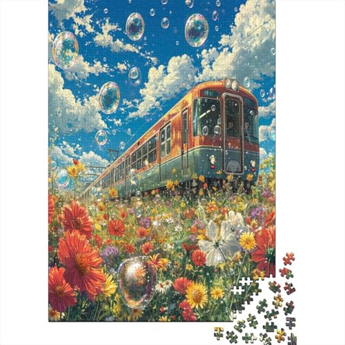 Farbenfrohes Puzzle Blumenzug Klassische Puzzles Lernspiel Herausforderung Spielzeug Verkehr Puzzle-Geschenk 1000-teilige Puzzles Herausforderndes Puzzle Für Erwachsene 300pcs (40x28cm) von VesFy