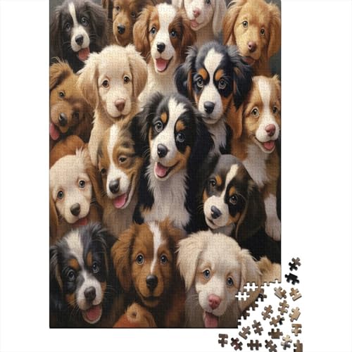 Farbenfrohes Puzzle Border Collie Hund Geschicklichkeitsspiel Home Dekoration Puzzle Tier Puzzle-Geschenk Puzzle 1000 Teile Herausforderndes Puzzle Für Erwachsene Und Kinder 300pcs (40x28cm) von VesFy