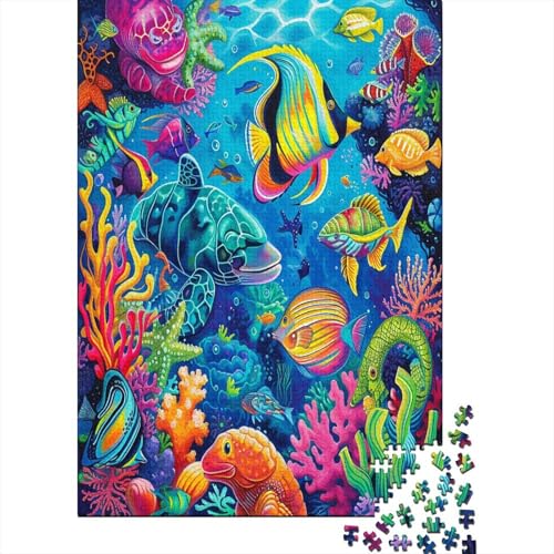 Farbenfrohes Puzzle Bunte Fische Geschicklichkeitsspiel Home Dekoration Puzzle Tiers Puzzle-Geschenk Puzzle 300 Teile Erwachsenen Puzzle Für Erwachsene 300pcs (40x28cm) von VesFy