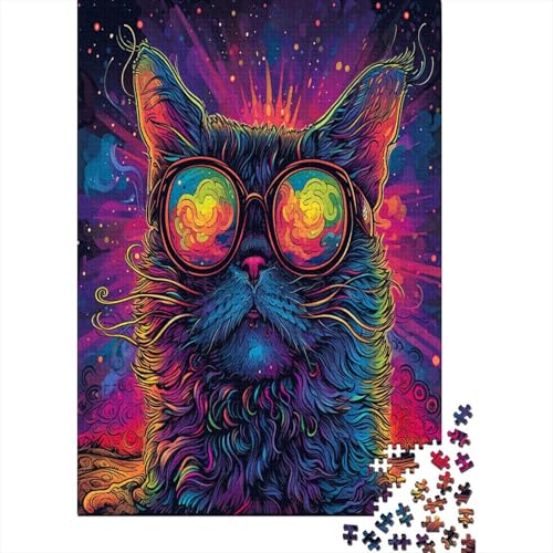 Farbenfrohes Puzzle Bunte Katze Puzzle Farbenfrohes Legespiel Home Dekoration Puzzle Tier Buntes Legespiel Puzzle 300 Teile Herausforderndes Puzzle Für Die Ganze Familie 300pcs (40x28cm) von VesFy