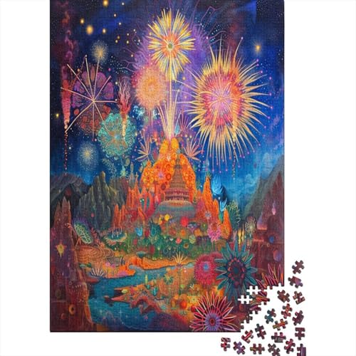 Farbenfrohes Puzzle Cartoon Feuerwerk Geschicklichkeitsspiel Home Dekoration Puzzle Landschaften Puzzle-Geschenk Puzzle 300 Teile Herausforderndes Puzzle Für Erwachsene Und Kinder 300pcs (40x28cm) von VesFy