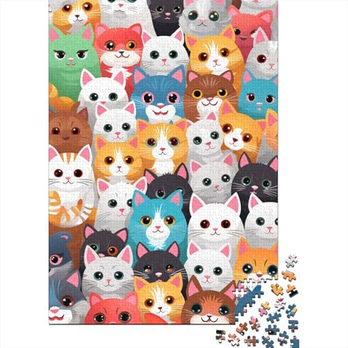 Farbenfrohes Puzzle Cartoon Katze Geschicklichkeitsspiel Home Dekoration Puzzle Tier Puzzle-Geschenk Puzzle 300 Teile Erwachsenen Puzzle Für Erwachsene 300pcs (40x28cm) von VesFy