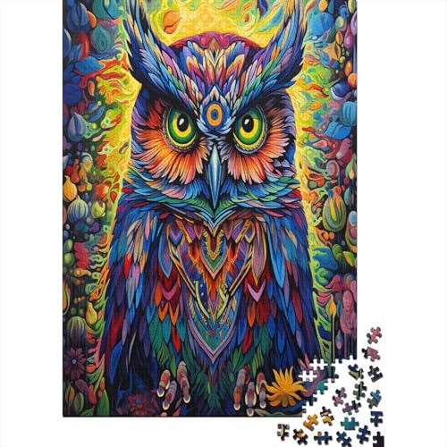 Farbenfrohes Puzzle Coole Eule Geschicklichkeitsspiel Erwachsene Puzzles Tier Puzzle-Geschenk 300-teilige Puzzles Erwachsenen Puzzle Für Erwachsene Und Kinder 300pcs (40x28cm) von VesFy